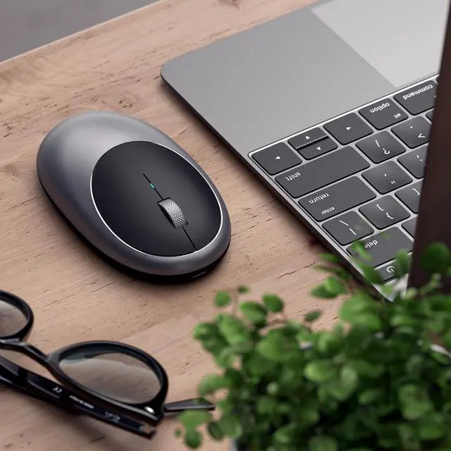Alt view image 7 of 7 - Satechi M1 Wireless Bluetooth Mouse, USB-C Rechargeable, Space Gray | Compact and portable, for MacBook, iPad, iPad mini, Mac mini, iMac, Windows
