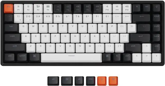 Main image of Keychron K2 75% Layout 84 Keys Hot-swappable Bluetooth Wireless/USB Wired Mechanical Keyboard with Super Red Switch/Double-Shot Keycaps/RGB Backlight/Aluminum Frame for Mac Windows Version 2