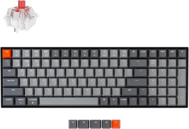 Main image of Keychron K4 96% Layout 100 Keys Wireless Bluetooth 5.1/Wired USB Mechanical Gaming Keyboard with Keychron Super Red Switch White LED Backlight N-Key Rollover for Mac Windows PC-Version 2