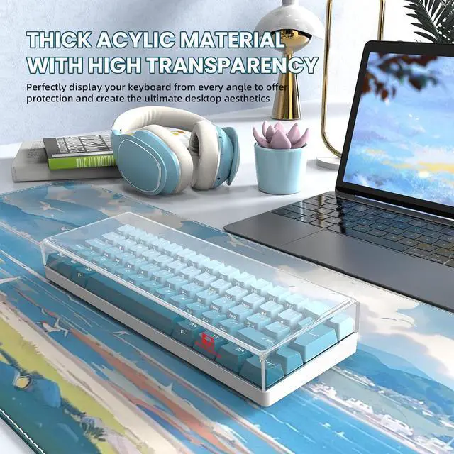 Alt view image 3 of 7 - ZIYOU LANG KC01 Acrylic Clear Transparent Keyboard Cover(11.5*4.1*1.14) | Dustproof,Waterproof,Anti-hit,Anti-cat,Protective Case for 60% Small Layout 61Key 64Key 68Key Mechanical Gaming Keyboard