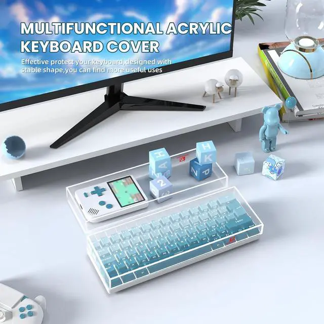 Alt view image 7 of 7 - ZIYOU LANG KC01 Acrylic Clear Transparent Keyboard Cover(11.5*4.1*1.14) | Dustproof,Waterproof,Anti-hit,Anti-cat,Protective Case for 60% Small Layout 61Key 64Key 68Key Mechanical Gaming Keyboard