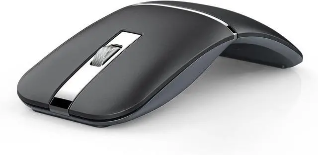 Main image of Bluetooth Wireless Arc Travel Mouse, Bluetooth 5.0/4.0 & 2.4G Tri-Mode, Rotating Foldable Ergonomic Mice, Type-C Rechargeable Multi-Device for Microsoft Laptop, PC, MacBook, Chromebook, Lenovo - Black