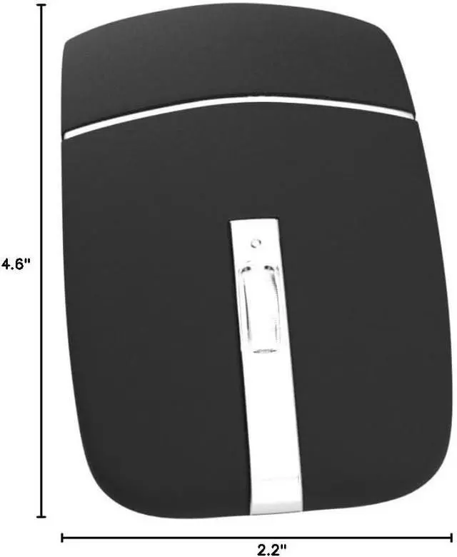 Alt view image 5 of 5 - WFB Bluetooth Wireless Mouse for Laptop, Foldable Arc 180° Rotating Silent Click Portable Curved Computer Mice for Home, Office, Travel(Black)