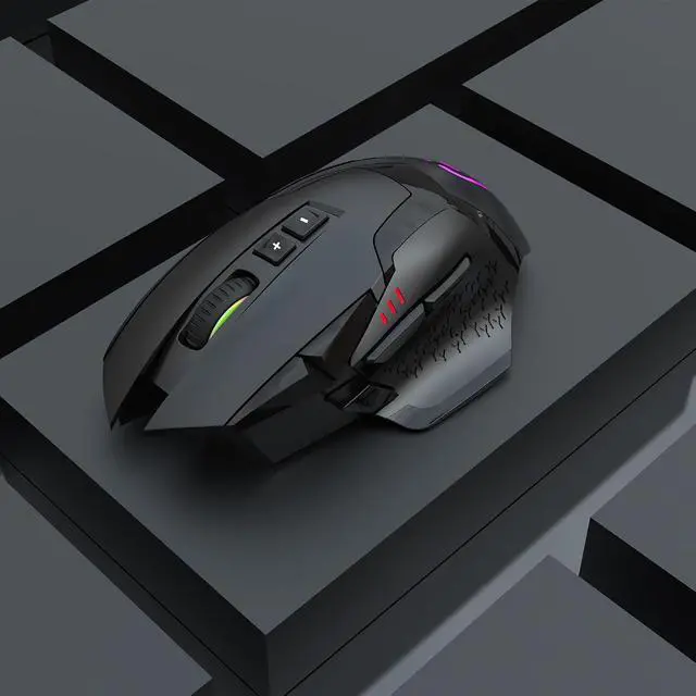 Alt view image 5 of 5 - Wireless Bluetooth Mouse for Laptop Thumb Rest Ergonomic - 4000DPI Rechargeable 10 Buttons/Shortcuts USB-C RGB Silence, Right Hand up for 3 Devices for Laptop Mac PC