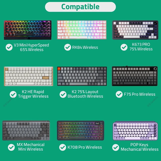 Alt view image 3 of 6 - GEEKRIA 75% 84-Key Gaming Keyboard Case, Hard Shell Travel Carrying Bag, Compatible with Keychron K2 / K2 HE, Logitech POP Keys/MX Mechanical Mini, Aula F75 Pro / F75 75% (Extra Space)