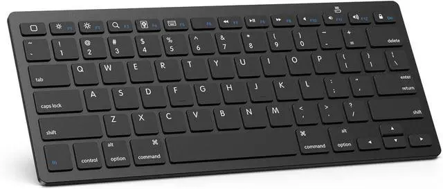 Main image of OMOTON Ultra-Slim Bluetooth Keyboard for iPad,iPad Pro/Air/Mini,iPhone | Stable Wireless iOS Keyboard with 12 Multimedia Keys, Portable Size for Office, Business, Travel, School, Black