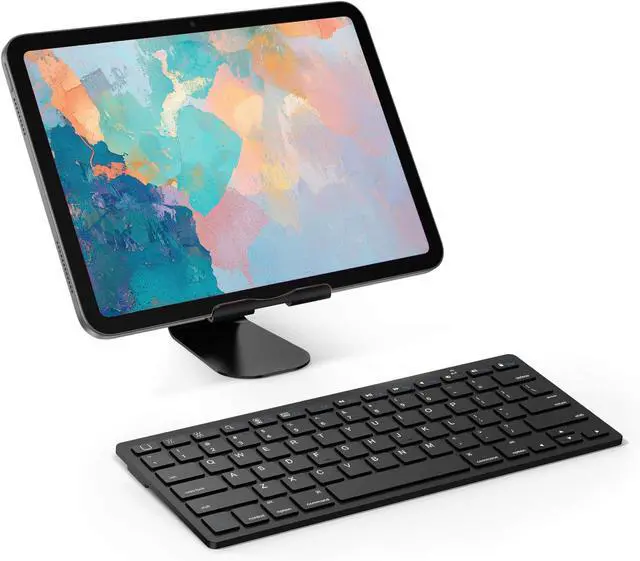 Alt view image 2 of 7 - OMOTON Ultra-Slim Bluetooth Keyboard for iPad,iPad Pro/Air/Mini,iPhone | Stable Wireless iOS Keyboard with 12 Multimedia Keys, Portable Size for Office, Business, Travel, School, Black