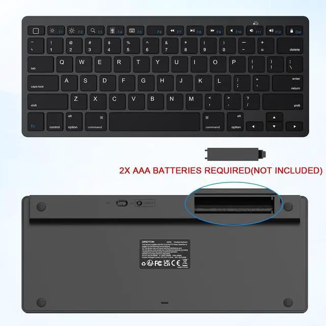 Alt view image 5 of 7 - OMOTON Ultra-Slim Bluetooth Keyboard for iPad,iPad Pro/Air/Mini,iPhone | Stable Wireless iOS Keyboard with 12 Multimedia Keys, Portable Size for Office, Business, Travel, School, Black