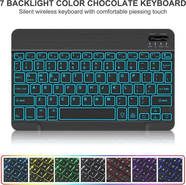 Alt view image 3 of 7 - Keyboard Case for iPad(A16) 11th 11" 2025/10th 10.9" 2022, Backlit Black | Backlit, Magnetic, Detachable Wireless, Multi-Angle, S Pen Holder, Slim and Lightweight, PU Protection, Rechargeable