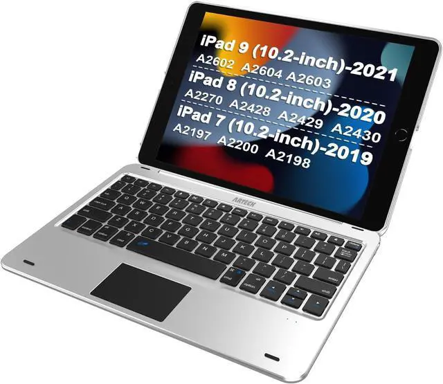 Main image of Arteck iPad 9th Gen 10.2-inch 2021 Keyboard Case with Track Pad, Bluetooth Keyboard with Folio Full Protection Case and Touch Pad for Apple 10.2-inch iPad 9, 8, 7 with 130 Degree Swivel Rotating