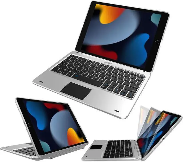 Alt view image 3 of 7 - Arteck iPad 9th Gen 10.2-inch 2021 Keyboard Case with Track Pad, Bluetooth Keyboard with Folio Full Protection Case and Touch Pad for Apple 10.2-inch iPad 9, 8, 7 with 130 Degree Swivel Rotating