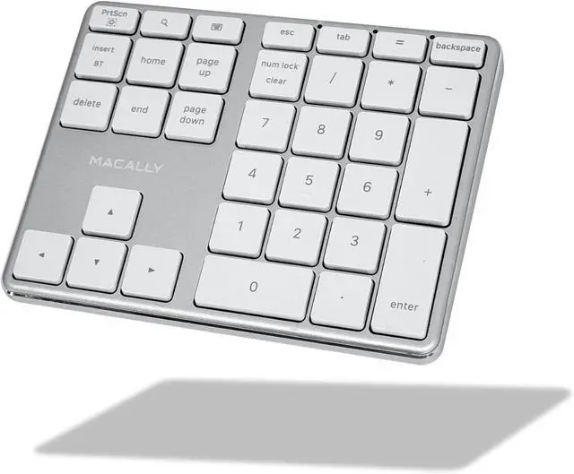 Main image of Macally Bluetooth Number Pad for Laptop - Rechargeable Wireless Numeric Keypad - Slim 35 Key Wireless Number Pad Keyboard for Data Entry, 10 Key Numpad Compatible with Mac, MacBook, iPad, PC, Windows