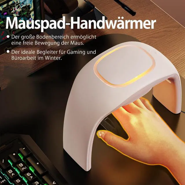Alt view image 3 of 6 - Space Heaters for Indoor Use,Desk Hand Warmer Ceramic Energy Efficient Heater with Thermostat,Personal Electric Desk Hand Heater,Heated Mouse Pad Hand Warmer for Office Women Men Gifts,Beige