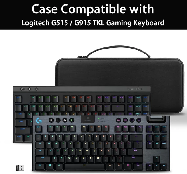 Alt view image 2 of 7 - co2CREA Hard Travel Case for Logitech G515 / G915 TKL Gaming Keyboard