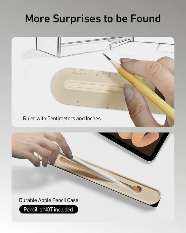 Alt view image 6 of 6 - ergounion 3 in 1 Silicone Laptop Stand, Keyboard Riser for Ergonomic Typing/Reading, Portable Laptop Cooling Stand, for Home Office School and Travel, Oval Base, Bright Beige