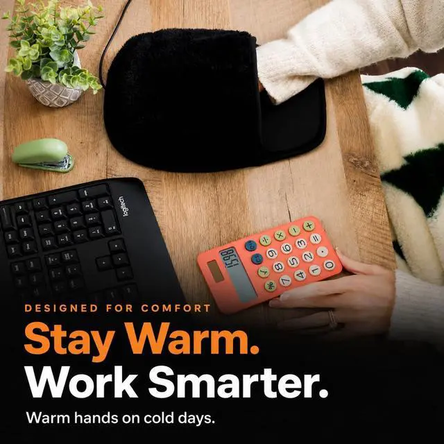 Alt view image 3 of 7 - Heated Mouse Pad, USB Mouse Hand Warmer, Wrist Rest, 3 Heat Levels