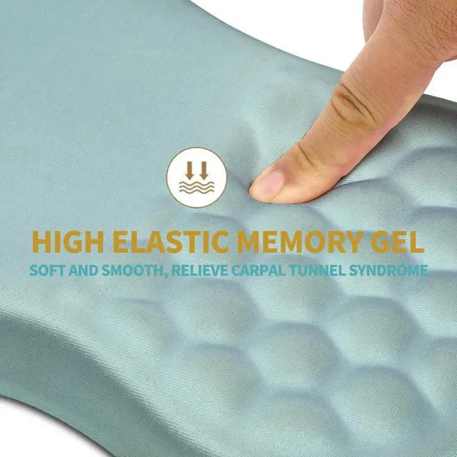 Alt view image 3 of 6 - Hokafenle Ergonomic Mouse Pad Wrist Support with Massage Design, Wrist Rest Pain Relief Mousepad with Memory Foam&Non-Slip PU Base, Mouse Pads for Wireless Mouse & Desk (12x8 inch,Light Blue)