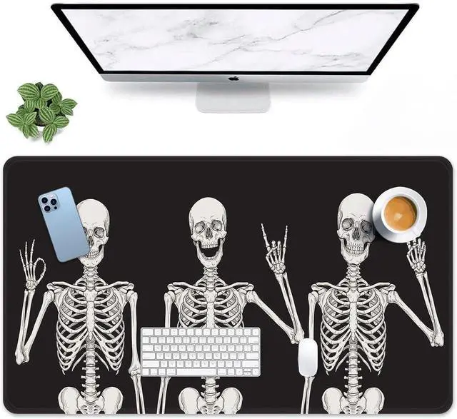 Main image of Large Gaming Mouse Pad Black Skull Non-Slip Desk Pad Keyboard and Mouse Desk Mat for Gamer, Office & Home, 31.5 x 15.7 in