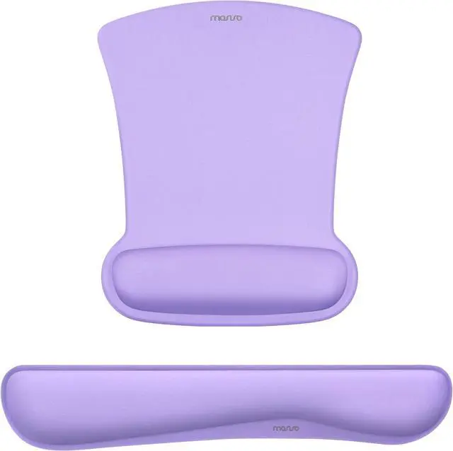 Main image of MOSISO Wrist Rest Support for Mouse Pad & Keyboard Set, Ergonomic Mousepad Non-Slip Base Home/Office Pain Relief & Easy Typing Cushion with Neoprene Cloth & Raised Memory Foam, Light Purple