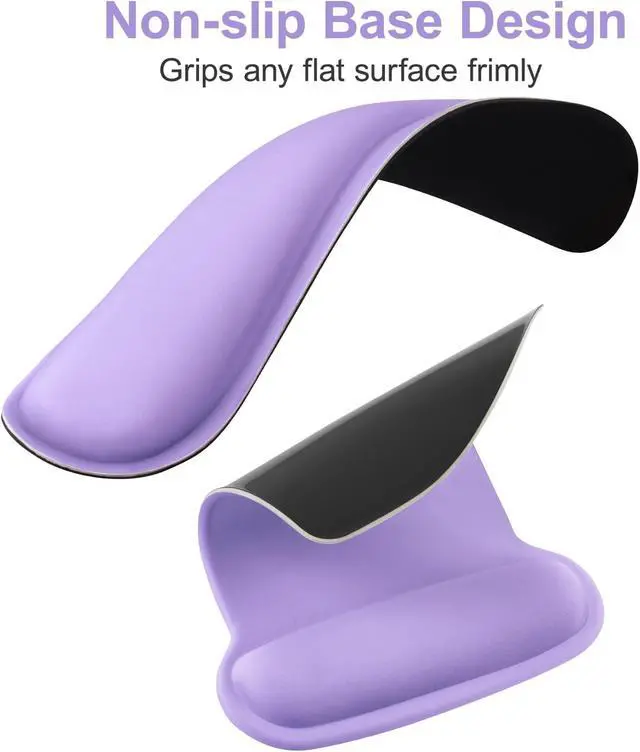 Alt view image 4 of 7 - MOSISO Wrist Rest Support for Mouse Pad & Keyboard Set, Ergonomic Mousepad Non-Slip Base Home/Office Pain Relief & Easy Typing Cushion with Neoprene Cloth & Raised Memory Foam, Light Purple