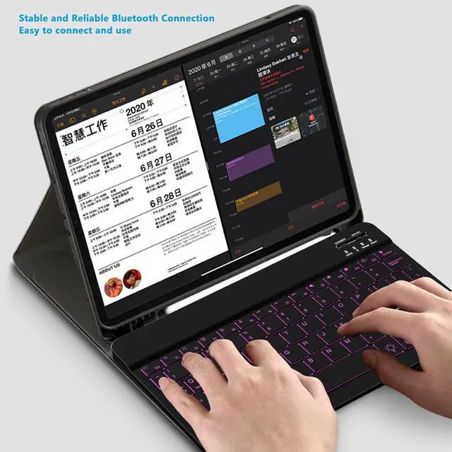 Alt view image 5 of 7 - Backlit Bluetooth Keyboard Small Portable Wireless Keyboard Rechargeable Illuminated for Android Samsung Tablet Cell Phone Smartphone iPad A16 11th 10th Generation iPad Pro Air Mini iPhone (Black)