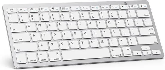 Main image of OMOTON Ultra-Slim Bluetooth Keyboard for iPad,iPad Pro/Air/Mini,iPhone | Stable Wireless iOS Keyboard with 12 Multimedia Keys, Portable Size for Office, Business, Travel, School,White