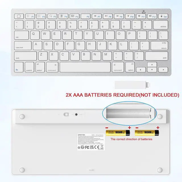 Alt view image 5 of 7 - OMOTON Ultra-Slim Bluetooth Keyboard for iPad,iPad Pro/Air/Mini,iPhone | Stable Wireless iOS Keyboard with 12 Multimedia Keys, Portable Size for Office, Business, Travel, School,White