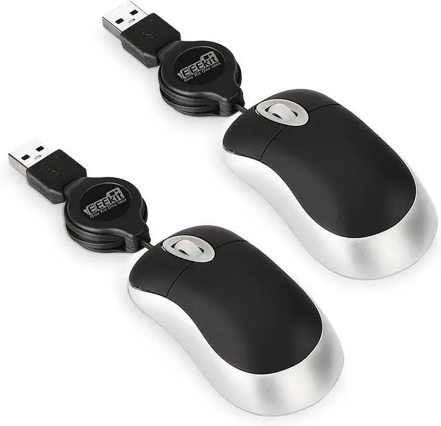 Main image of EEEKit Ultra Compact 3-Button USB Mouse, Black, 3 x 1.57 x 0.98 in