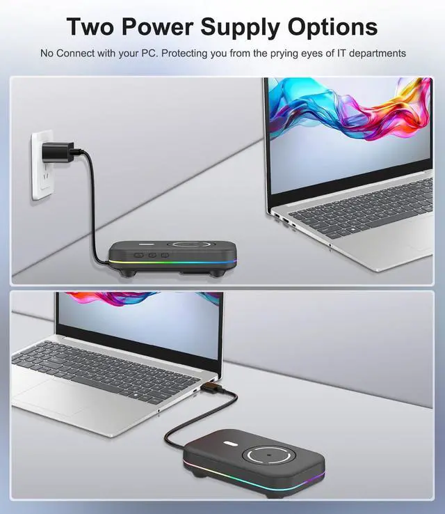 Alt view image 6 of 7 - Mouse Mover Jiggler, | RGB, Undetectable, Silent, Auto-Off Timer, Realistic Movement |, Mouse Wiggler Shaker Giggler, Keep Computer Laptop Active Men Women Gifts for Office Home Remote Work