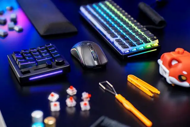 Alt view image 2 of 7 - Glorious Gaming Model O 2 Wireless Gaming Mouse - Hybrid 2.4GHz & Bluetooth Wireless, 68g Superlight, Long Battery Life, 26k BAMF 2.0 Sensor, RGB, Ambidextrous, 6 Buttons, PTFE Feet - Black