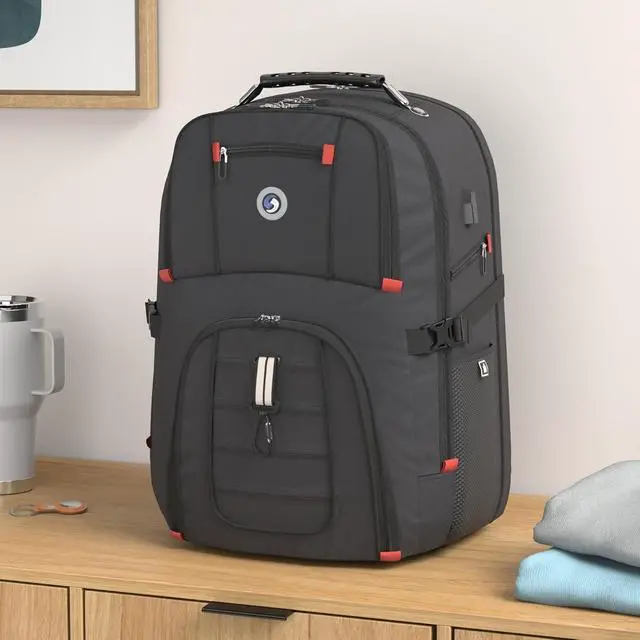 Alt view image 2 of 7 - SHRRADOO Extra Large Travel Laptop Backpack for Men, Work College Backpacks | Fit 17 Inch Laptops, with Combination Lock, Carry On Flight Approved, Men Women Business Backpack,Bookbag School Backpack