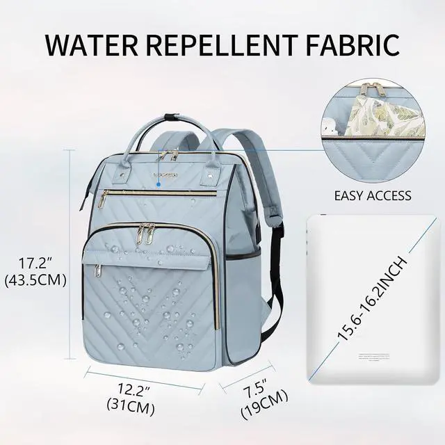 Alt view image 2 of 7 - VANKEAN 17 Inch Laptop Backpack for Women Large Capacity | Waterproof Carry On College Daypack Business Travel Backpack, Computer Work Bag