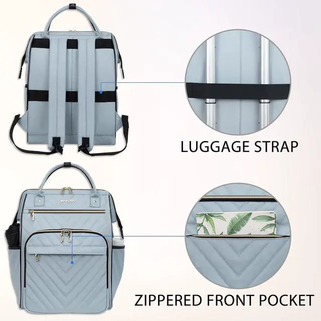 Alt view image 3 of 7 - VANKEAN 17 Inch Laptop Backpack for Women Large Capacity | Waterproof Carry On College Daypack Business Travel Backpack, Computer Work Bag