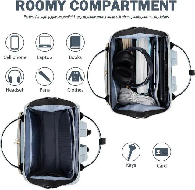 Alt view image 4 of 7 - VANKEAN 17 Inch Laptop Backpack for Women Large Capacity | Waterproof Carry On College Daypack Business Travel Backpack, Computer Work Bag