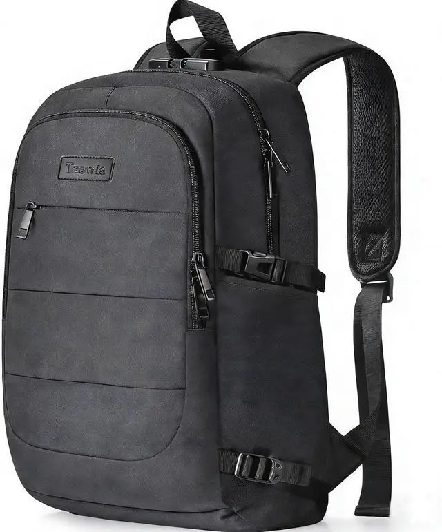 Main image of Tzowla Travel Laptop Backpack Water Resistant Anti-Theft Bag with Lock | 15.6 Inch Computer Business Backpacks with Giant Tumbler Holder Pocket for Women Men Work College Gift,Casual Daypac,Black