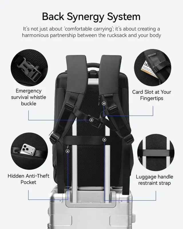 Alt view image 6 of 7 - MARK RYDEN Business Backpack for Men, 17.3 Inch Laptop Backpack | Waterproof Tech Backpack with USB Charging Port, Professional Work Backpack for Travel, Office, College, Commuting, Hiking