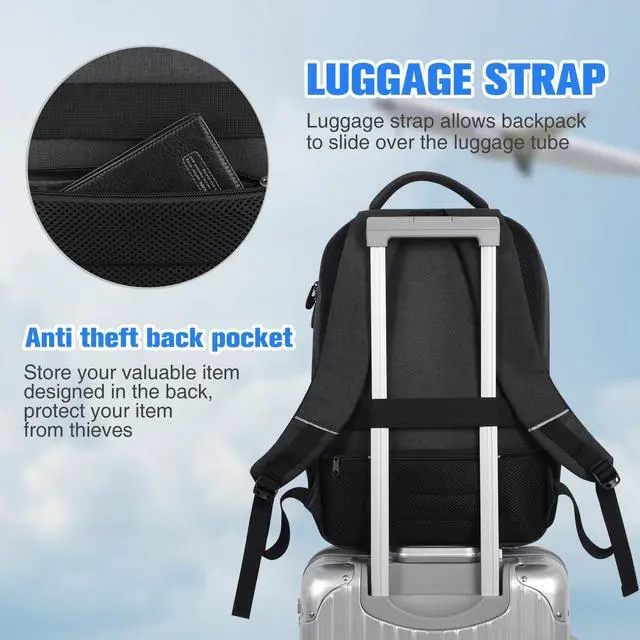 Alt view image 5 of 7 - Paude Backpack for Men and Women,School Backpack for Teens,15.6 inch Laptop Backpack with USB Charging port for Business College Travel