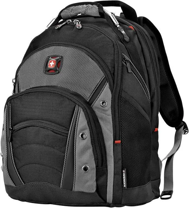 Alt view image 4 of 7 - Wenger Synergy Laptop Backpack, Fits 16 Inch Laptop, Men's and Women's Laptop Bag, Black/Grey | Fits 16 Inch Laptop, men's, bag