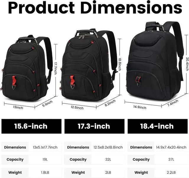 Alt view image 7 of 7 - Boavan Laptop Backpack for men, 15.6 inch Laptop Bag with USB Port, Waterproof Travel Work Backpack Purse, Anti-Theft Teacher Nurse Doctor Casual Bookbags Office Business backpackBlack