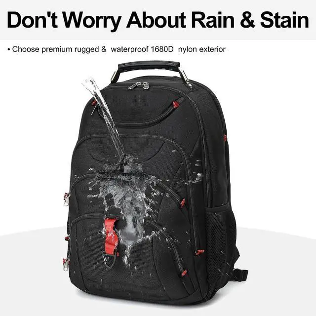 Alt view image 6 of 7 - Boavan Laptop Backpack for men, 15.6 inch Laptop Bag with USB Port, Waterproof Travel Work Backpack Purse, Anti-Theft Teacher Nurse Doctor Casual Bookbags Office Business backpackBlack
