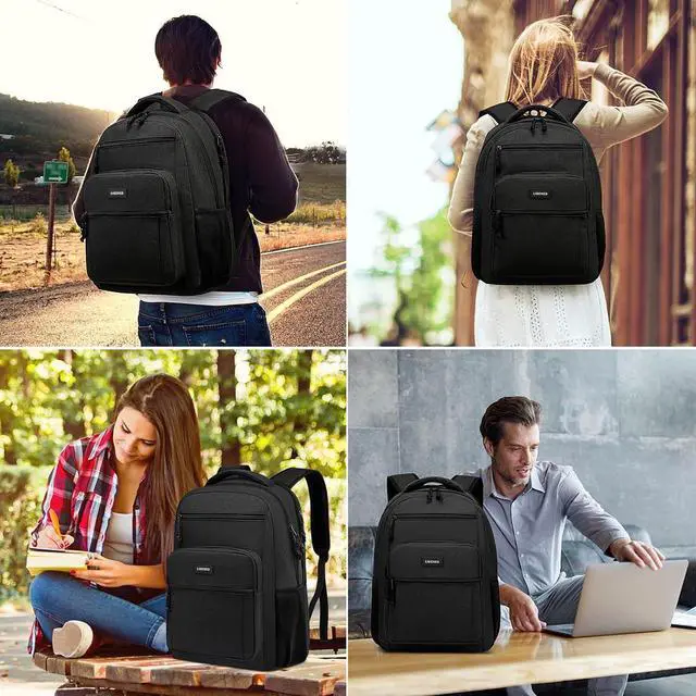 Alt view image 2 of 6 - Backpack for Boys, Sturdy Backpack 36L for Boys Middle High School | 600D Water-Resistant Laptop Bag with 17.3 Inch Compartment, Ergonomic Anti-Theft Student Bookbag, Black