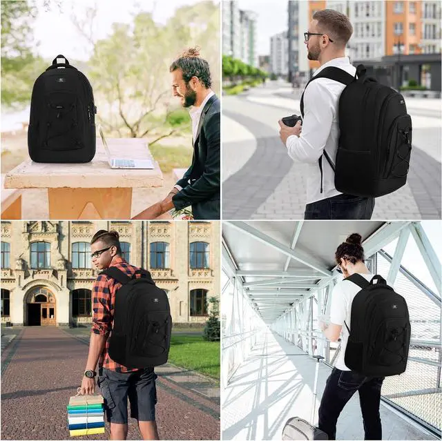 Alt view image 7 of 7 - School Backpack for Men Teen Boys,Bookbag Water Resistant Laptop Backpack with USB for College High School Office Business