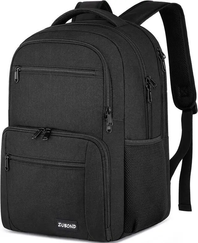 Main image of ZUBOND Backpack for Men and Women, Backpacks for School Teen Boys, Business Travel Water Resistant Sturdy 15.6 Inch Laptops Back Pack, College School Computer Bag Gift, Black