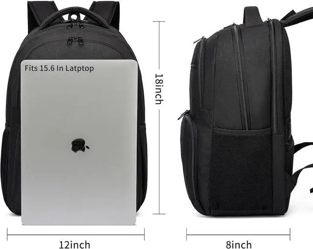 Alt view image 4 of 6 - ZUBOND Backpack for Men and Women, Backpacks for School Teen Boys, Business Travel Water Resistant Sturdy 15.6 Inch Laptops Back Pack, College School Computer Bag Gift, Black