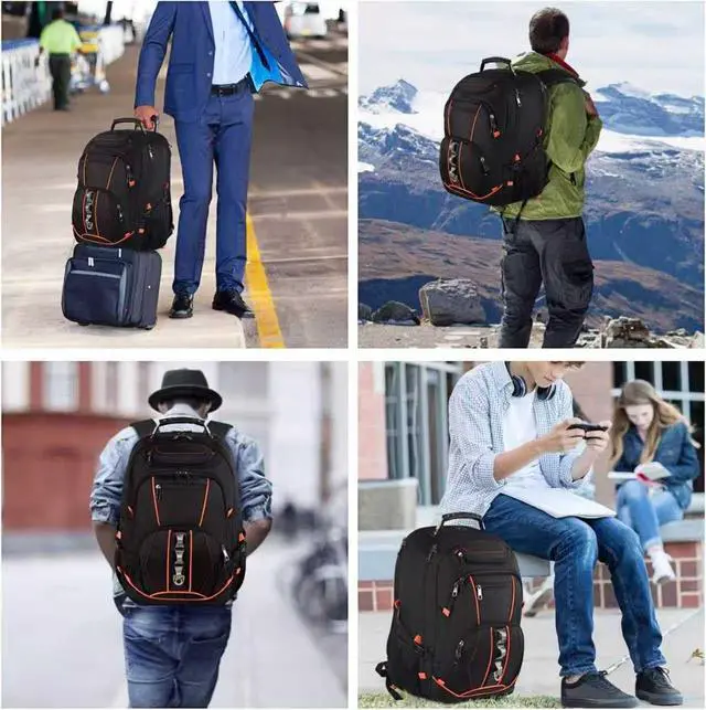 Alt view image 3 of 5 - Travel Laptop Backpack,Extra Large 18.4 inch Gaming Laptop Backpacks,Big Capacity TSA Friendly RFID Anti Theft Pocket College unisex Heavy Duty Computer bag, 21.5*16.3*9.9 inch
