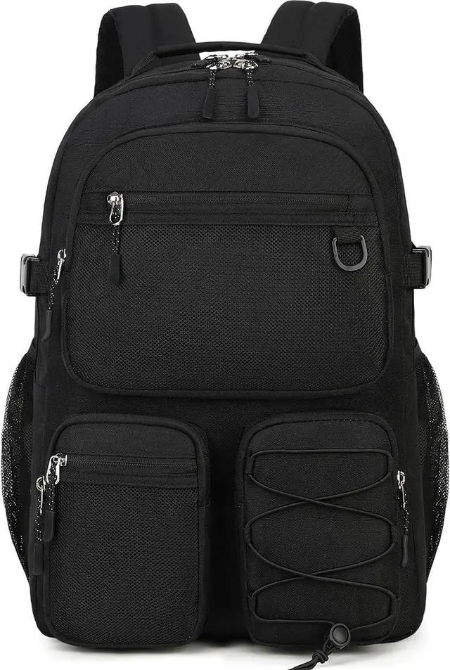 Main image of Lohol Water Resistant Daypack with Mulitiple Pockets for School Travel Outdoor College, 15.6 inch Laptop Backpack for Men and Women (Black)