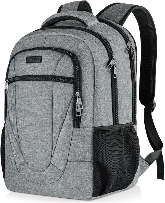 Main image of BIKROD Travel Laptop Backpack, Backpacks for School College Teens, Business Anti Theft Slim Sturdy Backpack for Woman and Men, Adult Computer Work Backpack for 17 IN Laptop, Grey