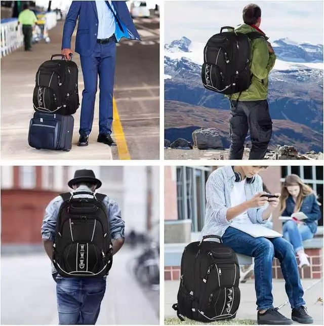 Alt view image 4 of 6 - 18.4 inch Gaming Laptop Backpacks,Big Capacity TSA Friendly RFID Anti Theft Pocket College Heavy Duty Computer Work bag for Men