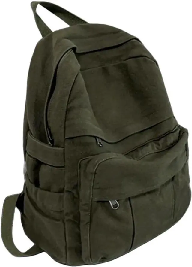 Main image of Canvas Backpack for Women Cute Backpack for Women Vintage Laptop Aesthetic Knapsack-Army Green