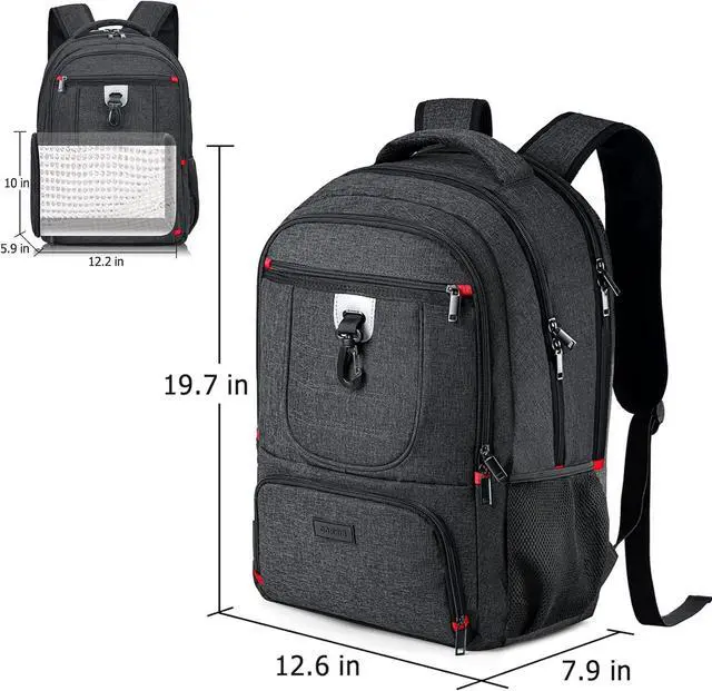 Alt view image 7 of 7 - BIKROD Lunch Backpack, Insulated Cooler Lunch Bag Backpack, Large Travel 17.3 Laptop Back Pack Sturdy Computer College School Bookbag for Women Men for Men Women Work Hiking Picnic